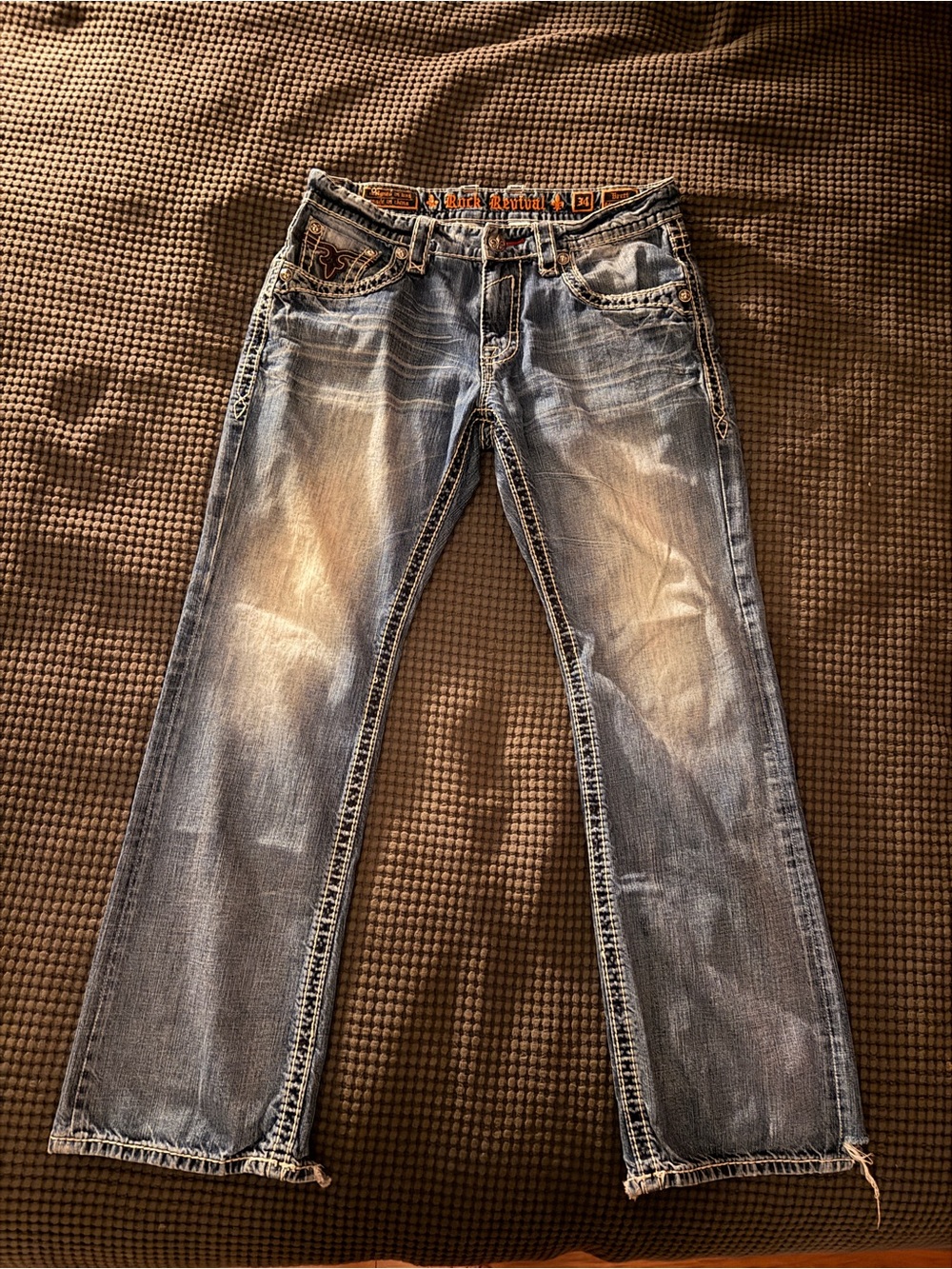 Rock Revival Men's Faded Blue Denim Jeans